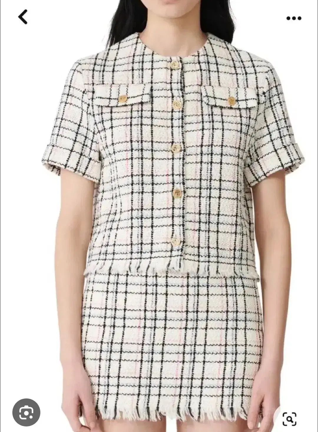 マージュ maje チェック ツイード クロップド ジャケット 1サイズ