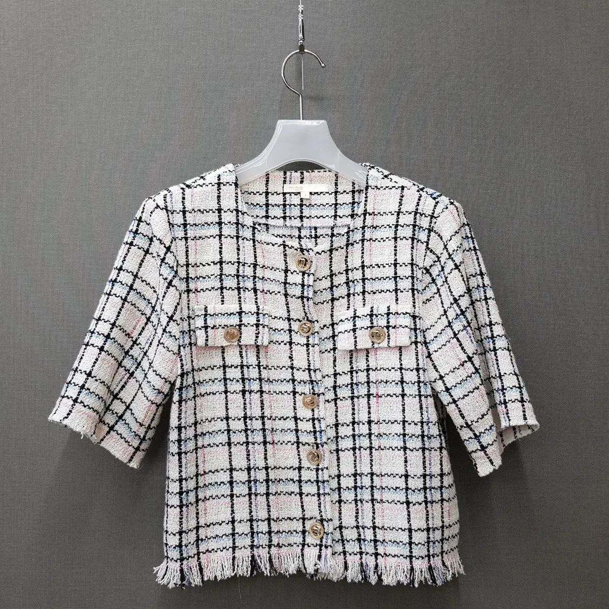 マージュ maje チェック ツイード クロップド ジャケット 1サイズ