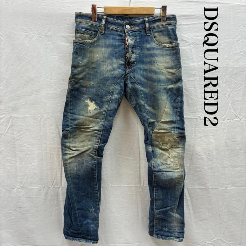 Dsquared2 ストレッチ クラッシュ ペンキ加工 ケニーツイストジーンズ