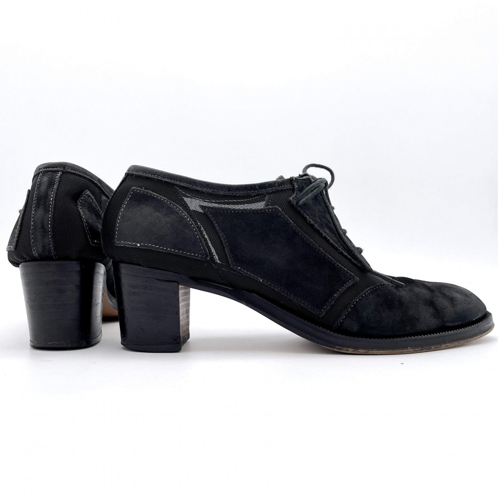  JeanPaul ブーティ スエード メッシュ ブラック 1452 A ブーティ ブーツ