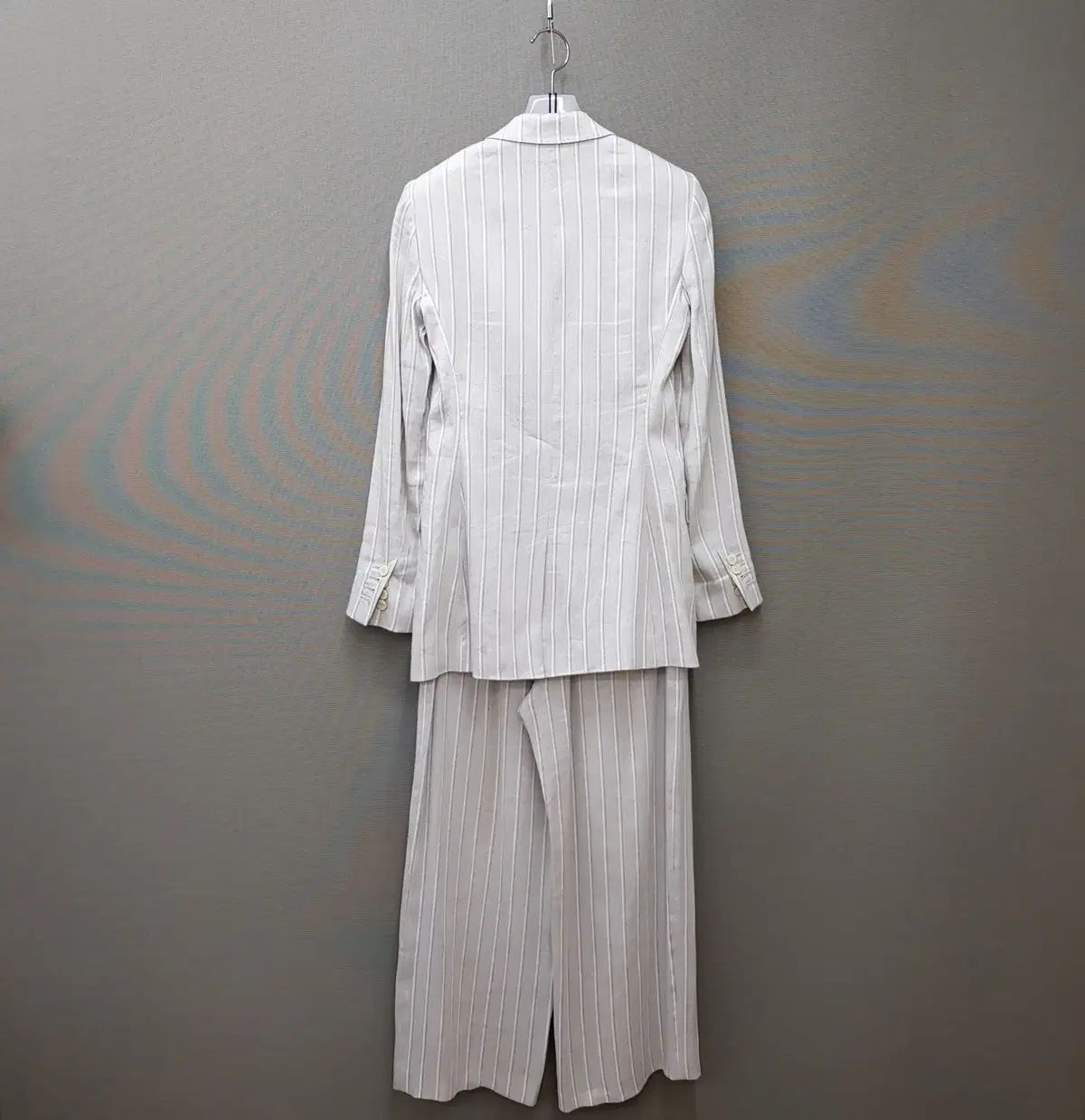 セオリー ストライプ リネン テーラード ジャケット ワイド パンツ セットアップ S サイズ