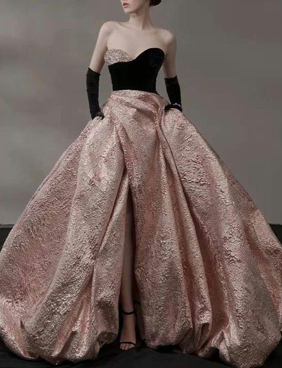 ️上品アシメジャカードドレス ️肩魅せ背中魅せデザイン パーティー