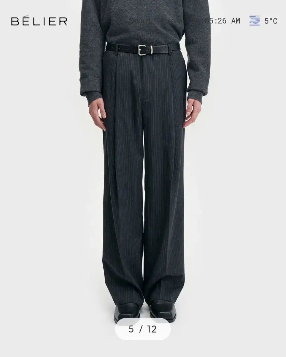 ベルリエ スレート スラックス - ブラック ストライプ 03 28