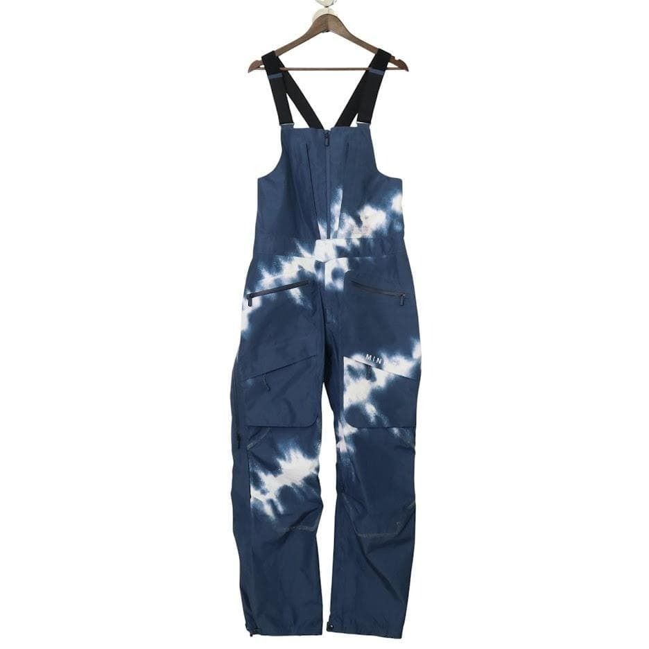 BURTON MINE77 Bib Pant バートン 3L GORE-TEX 8ポケット ビブパンツ スノボパンツ M メンズ ブルー系 総柄 オーバーオール