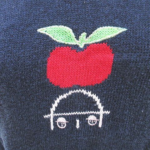 ピッコーネ PICONE 長袖 ニット セーター 38 紺系 ネイビー ロゴ 刺繍
