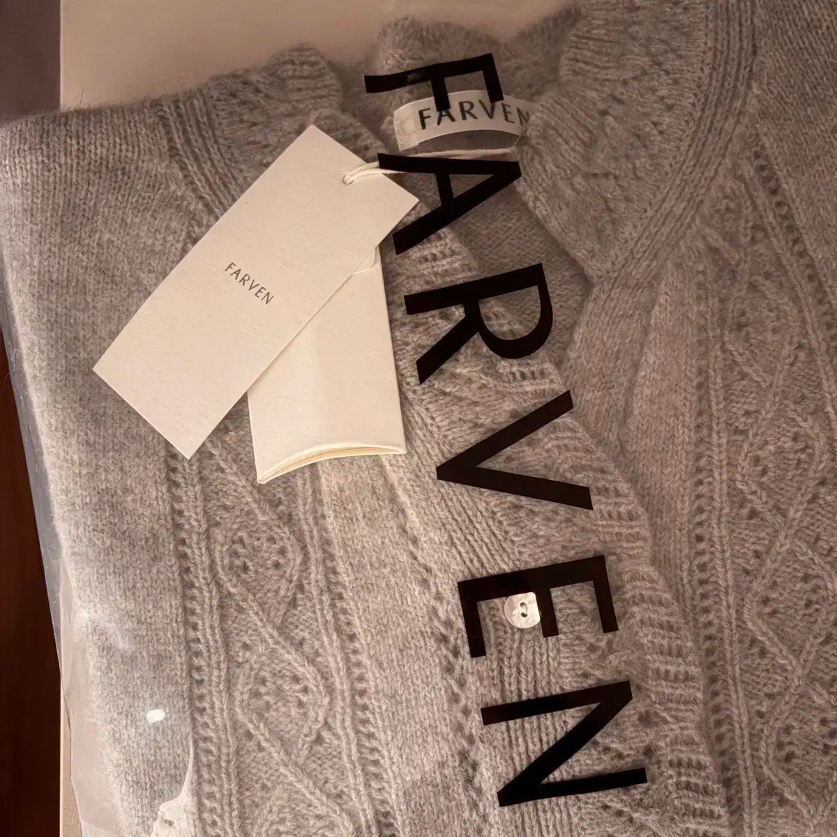 パルベン アルパカ フリル カーディガン ヘザーグレー farven