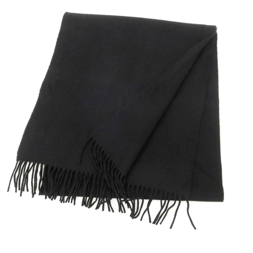 ジョンストンズ JOHNSTONS カシミヤ マフラー ブラック メンズ