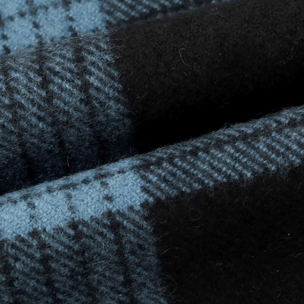  ジョンストンズ JOHNSTONS カシミヤ チェック マフラー ブラックxライトブルー メンズ その他 小物