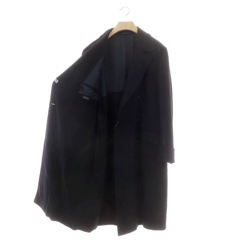 中古】イザイア ISAIA Casentino ウールカシミヤ ポロコート ネイビー