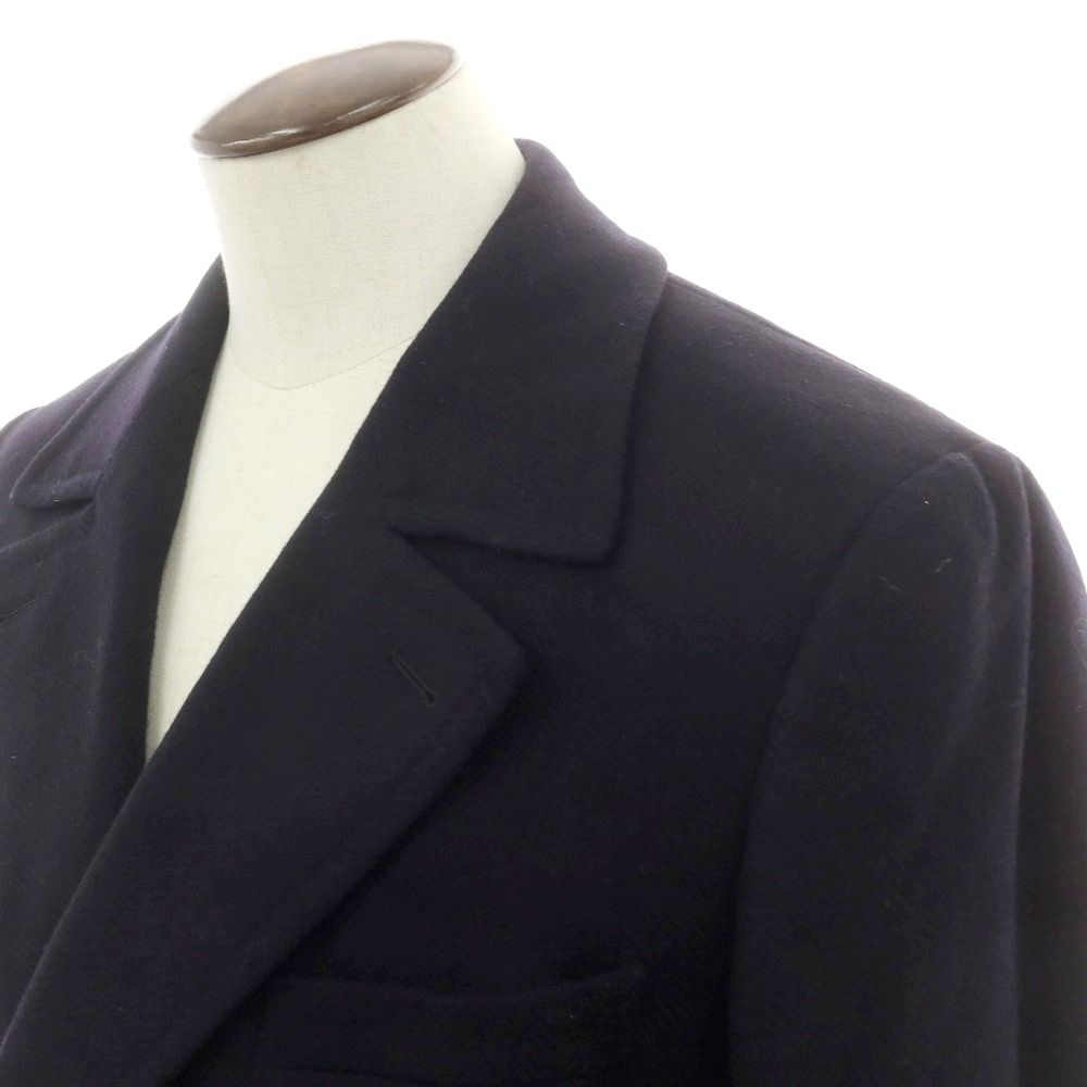 中古】イザイア ISAIA Casentino ウールカシミヤ ポロコート ネイビー