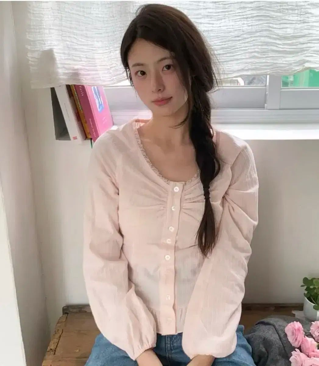 LETTER FROM MOON レーシー フリルシャーリング ブラウス ピンク s