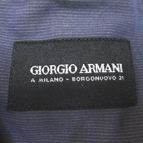 ジョルジオアルマーニ GIORGIO ARMANI 長袖 シャツ 麻 リネン 39 青系