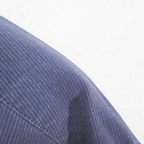 ジョルジオアルマーニ GIORGIO ARMANI 長袖 シャツ 麻 リネン 39 青系