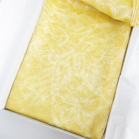 ワコー WAKO ストール スカーフ 絹 シルク 黄 イエロー系 イタリア製  