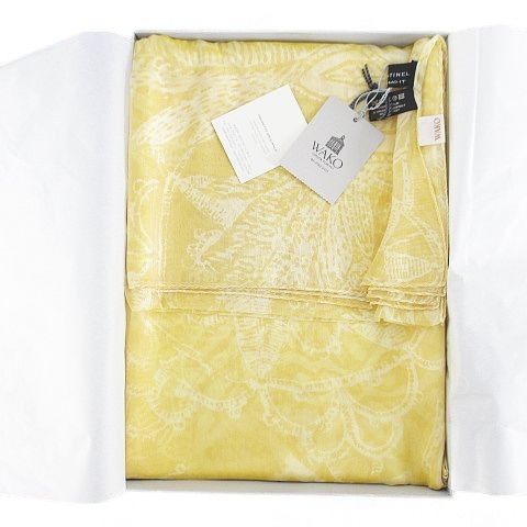 ワコー WAKO ストール スカーフ 絹 シルク 黄 イエロー系 イタリア製  