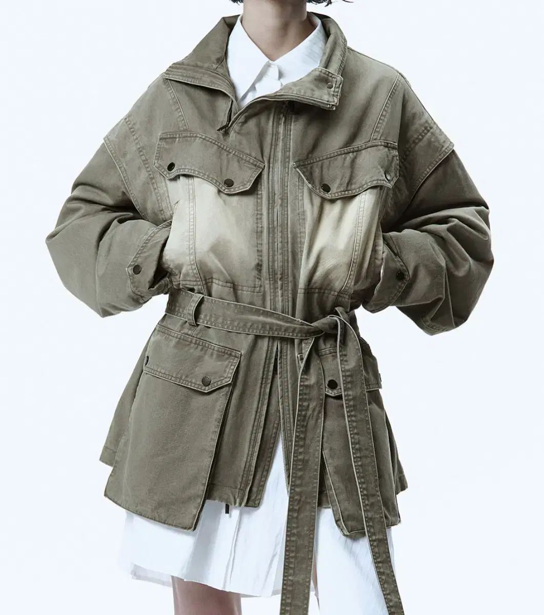 TREEMINGBIRD ベルト付きユーティリティジャケット