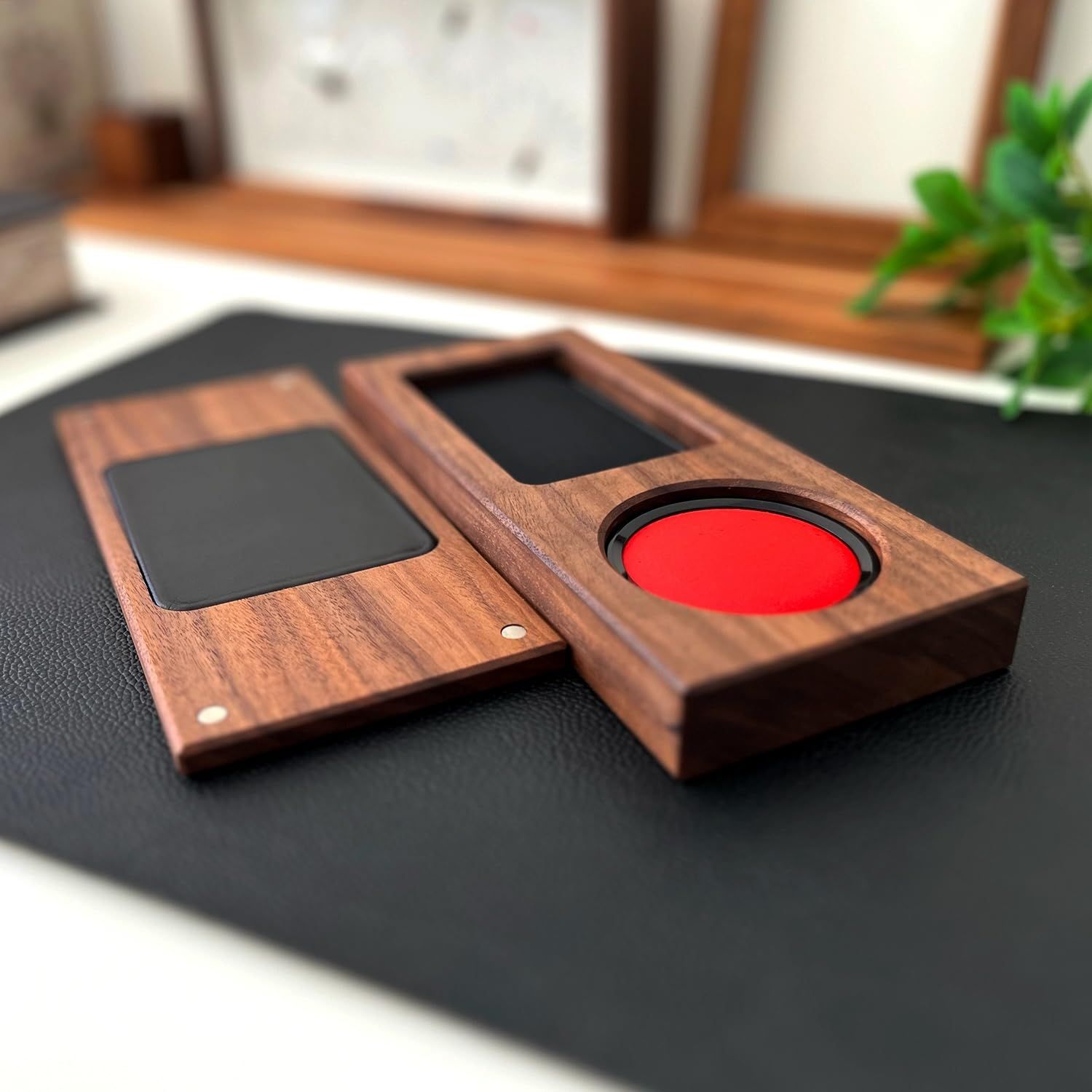  朱肉 スタンプ 捺印マット km 62 WA ウォールナット スタンプ台 朱肉 印鑑 印章 スタンプ