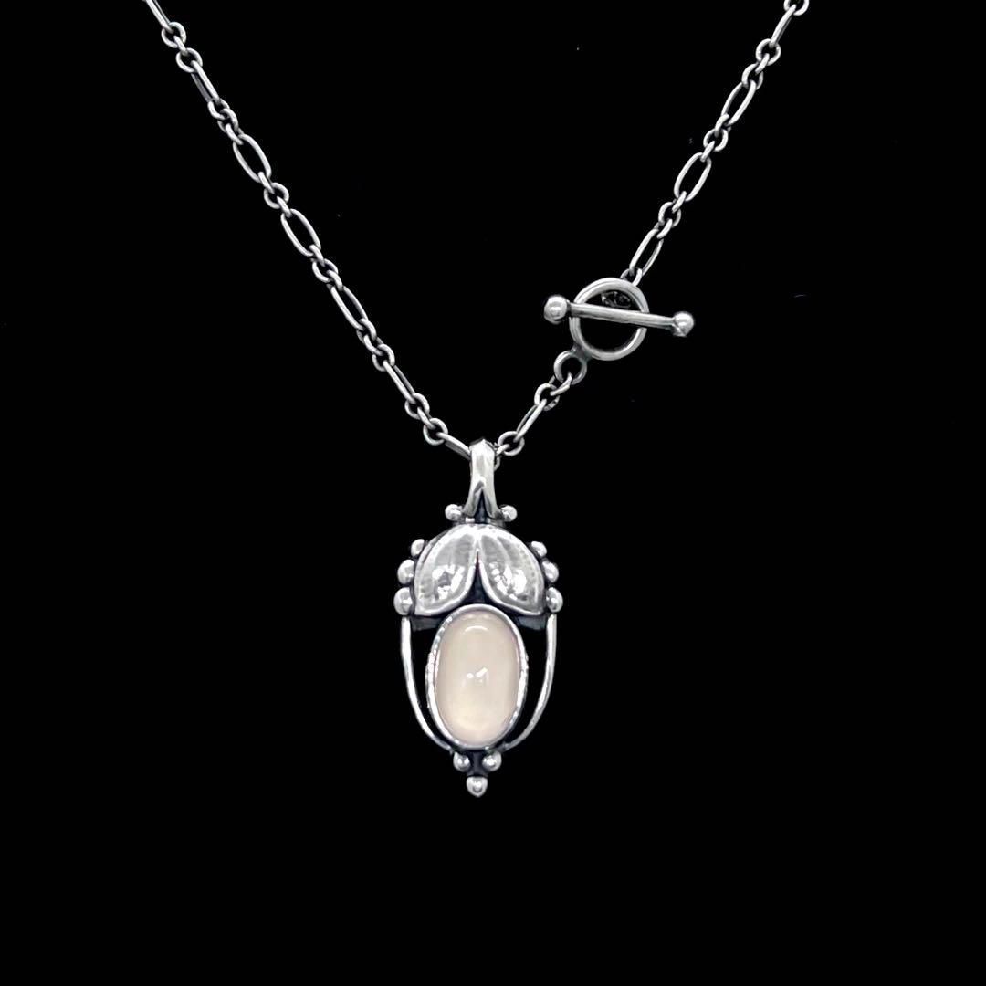 GEORG JENSEN ジョージジェンセン ネックレス 2003 ローズクォーツ ヘリテージ アンカーチェーン シルバー925