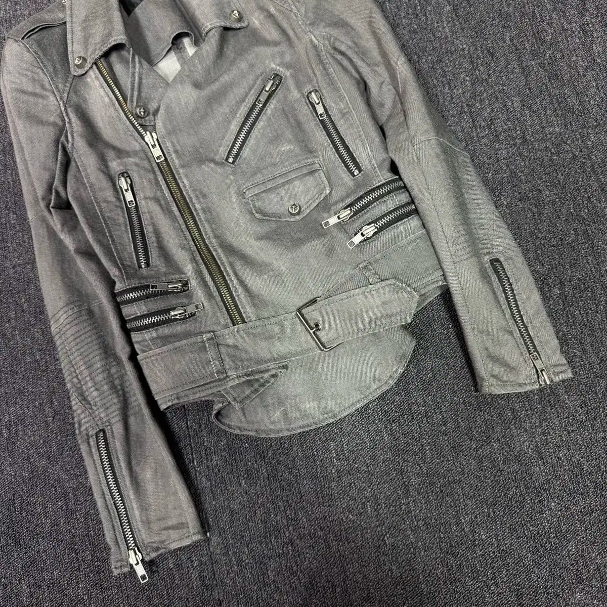 システム グレー ライダースジャケット GULLKHAN_COM