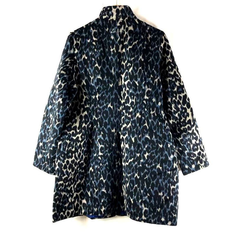 デシグアル Desigual コート スタンド レオパード ビジューボタン 裏地付き ブラック系 48サイズ 953713