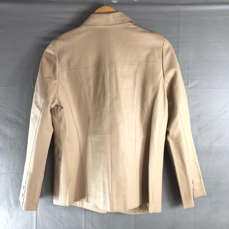 レリアン leilian ジャケット シープスキン 襟付き スナップボタン ベージュ 9サイズ 978390