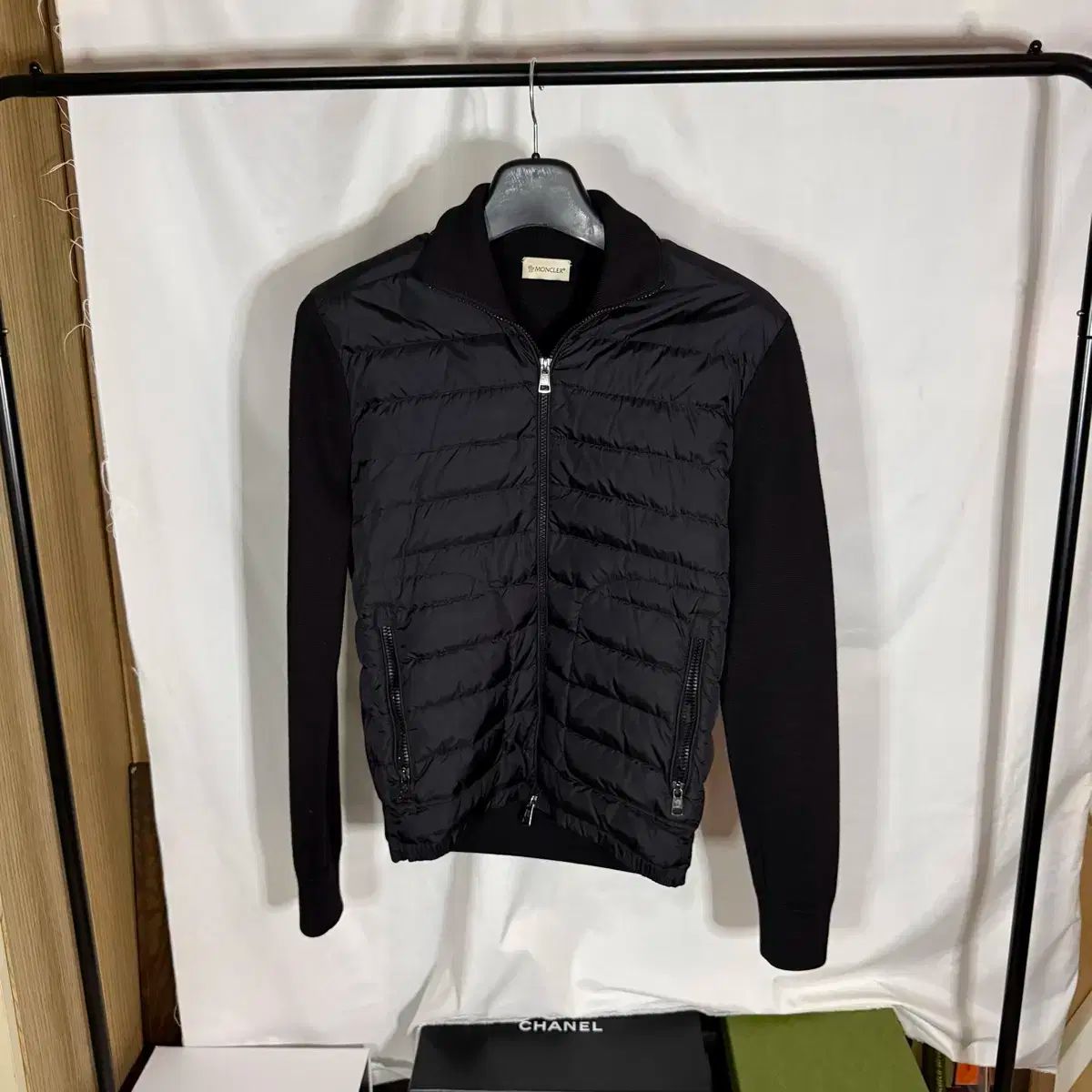Sサイズ 16FW MONCLER ツリー トリCOT カーディガン きム·ヒョヌ ニットダウン ブラック