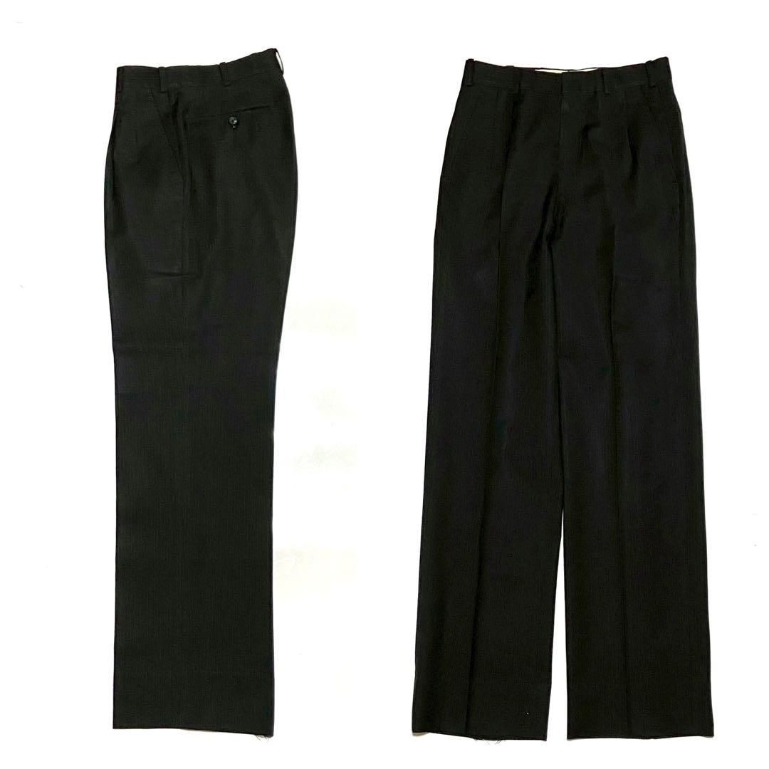 麻布テーラー　スーツセットアップ　スリーピース　ストライプ　ウール　ブラック　M 極美品 azabu tailor 麻布テーラー セットアップ スーツ 6B