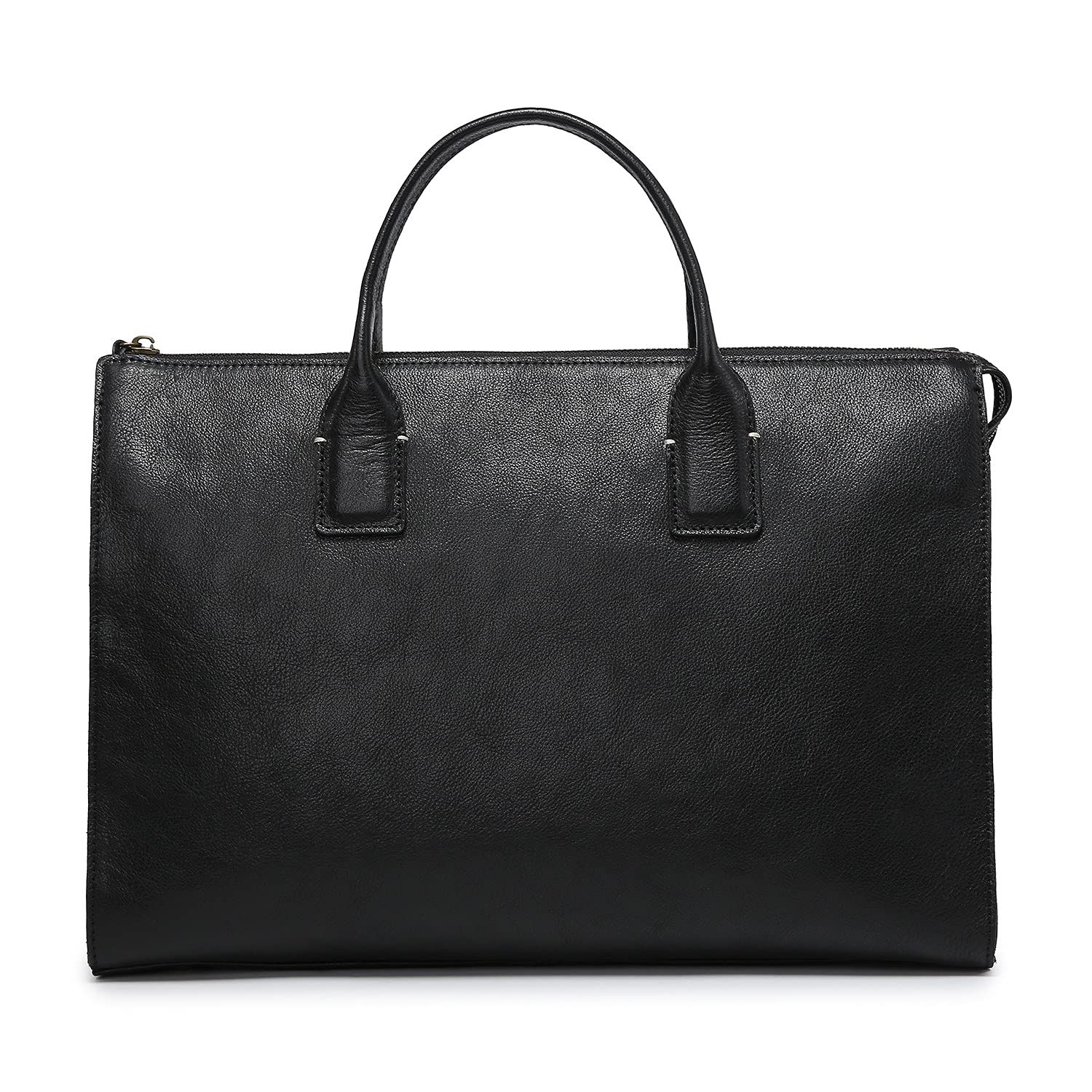 AKIYAMA ブリーフケース 防水 メンズ ビジネスバッグ 本革 レザー ミニ トート大容量 a4対応 PC 通勤 ビジネス 自立 出張 ブラック色 W38×H27×D11cm