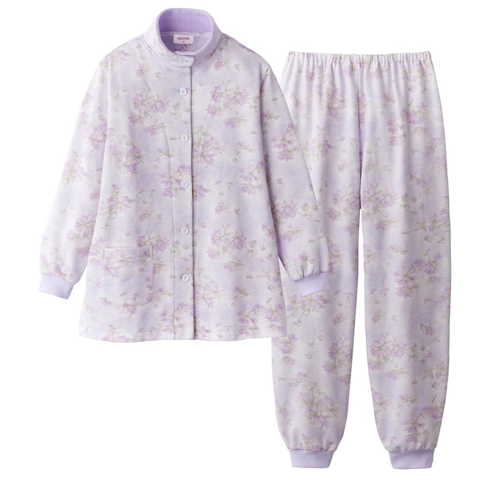 グンゼ パジャマ 暖 襟元あったか長袖長パンツ裏毛起毛 レディース パ-プル_TG4144