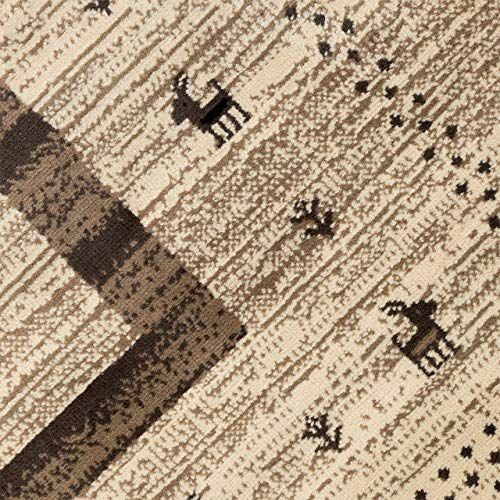  サヤンサヤン ギャッベ風 ラグ カーペット キッド 200 x 250 3畳 アイボリー ウィルトン織 その他 フェイスケア