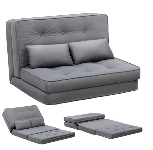 COMHOMA ソファベッド ソファーベッド レイジーソファー フロアソファー ローソファー 幅90 3 WAY 6段階リクライニング 1人掛け 2人掛け クッション 付き 耐摩耗 人間工学 ソファ 折り畳み 小型 疲れない