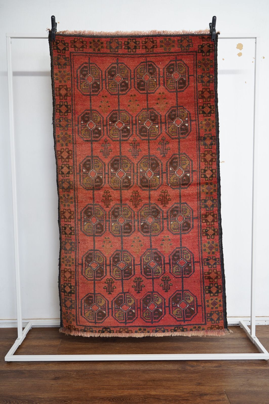 ヴィンテージラグ アフガニスタン バルーチ族 トライバルラグ 142.5cm