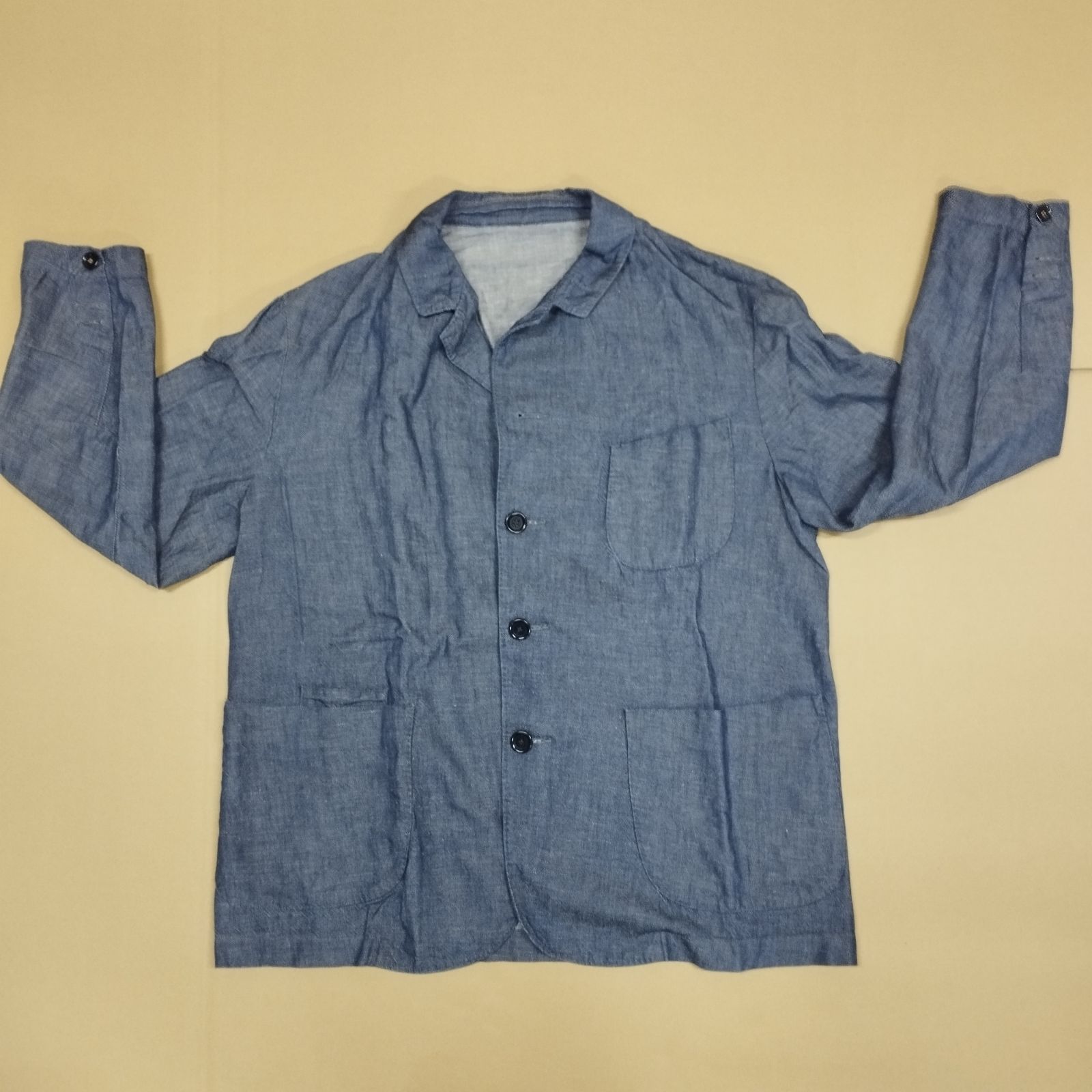 D14041 綿麻ざっくりデニムのポッポ ジャケット 45rpm フォーティーファイブアールピーエム