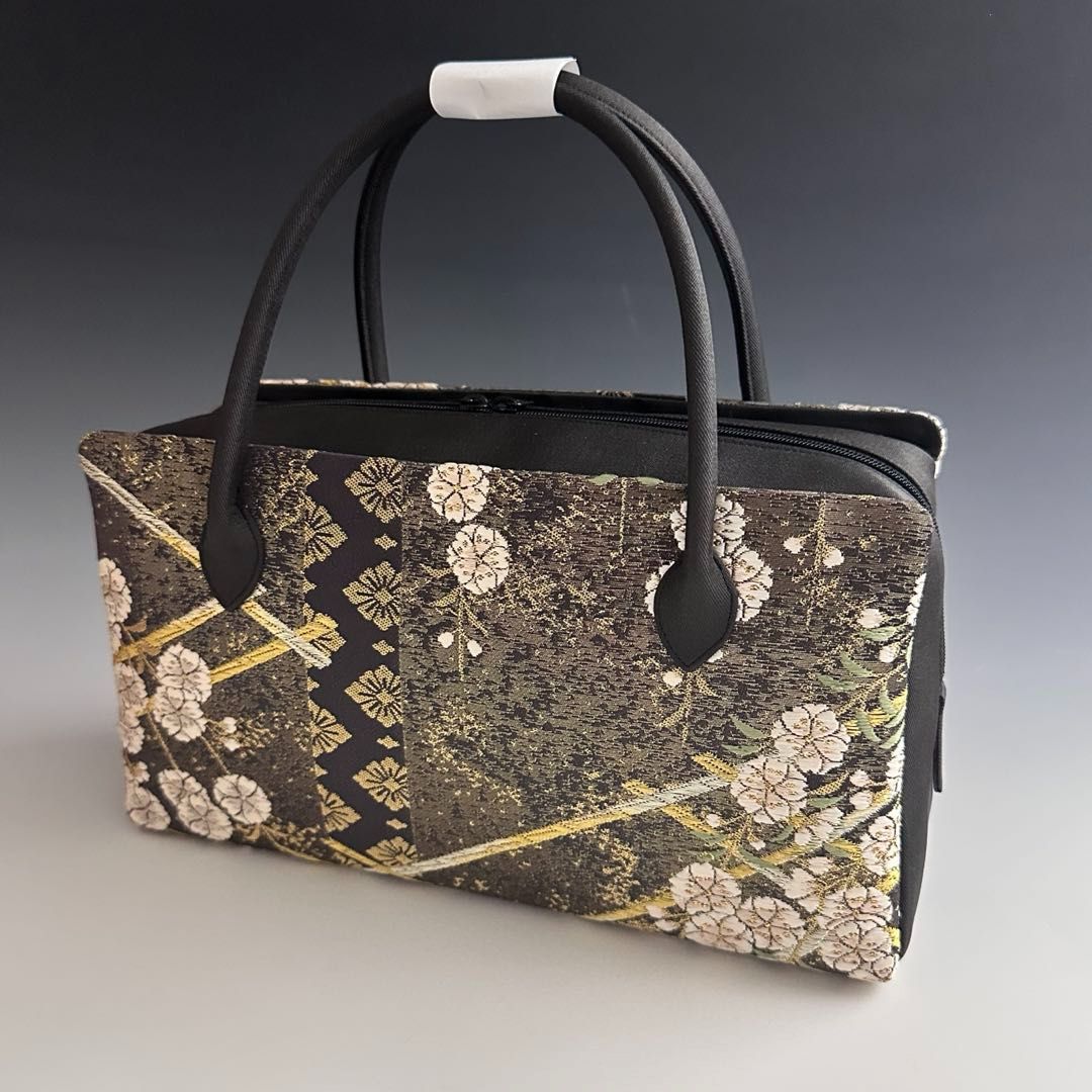 ●特別セール● お洒落 京都 西陣織 正絹帯地 使用 利休バッグ 25114