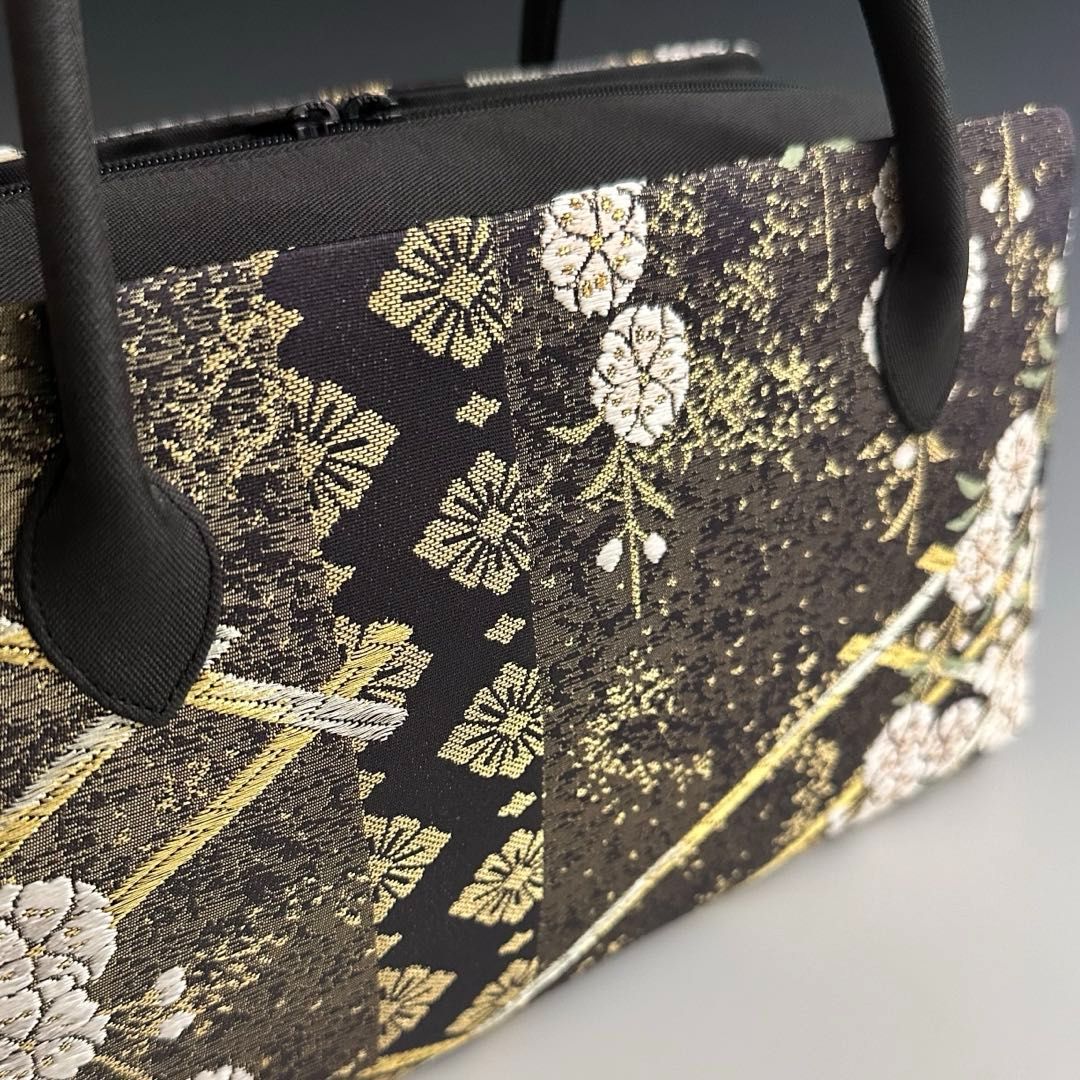 ○特別セール○ お洒落！！ 京都 西陣織 正絹帯地 使用 利休バッグ