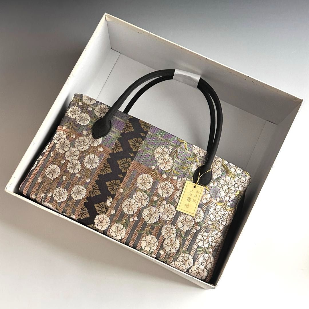 ○特別セール○ お洒落！！ 京都 西陣織 正絹帯地 使用 利休バッグ