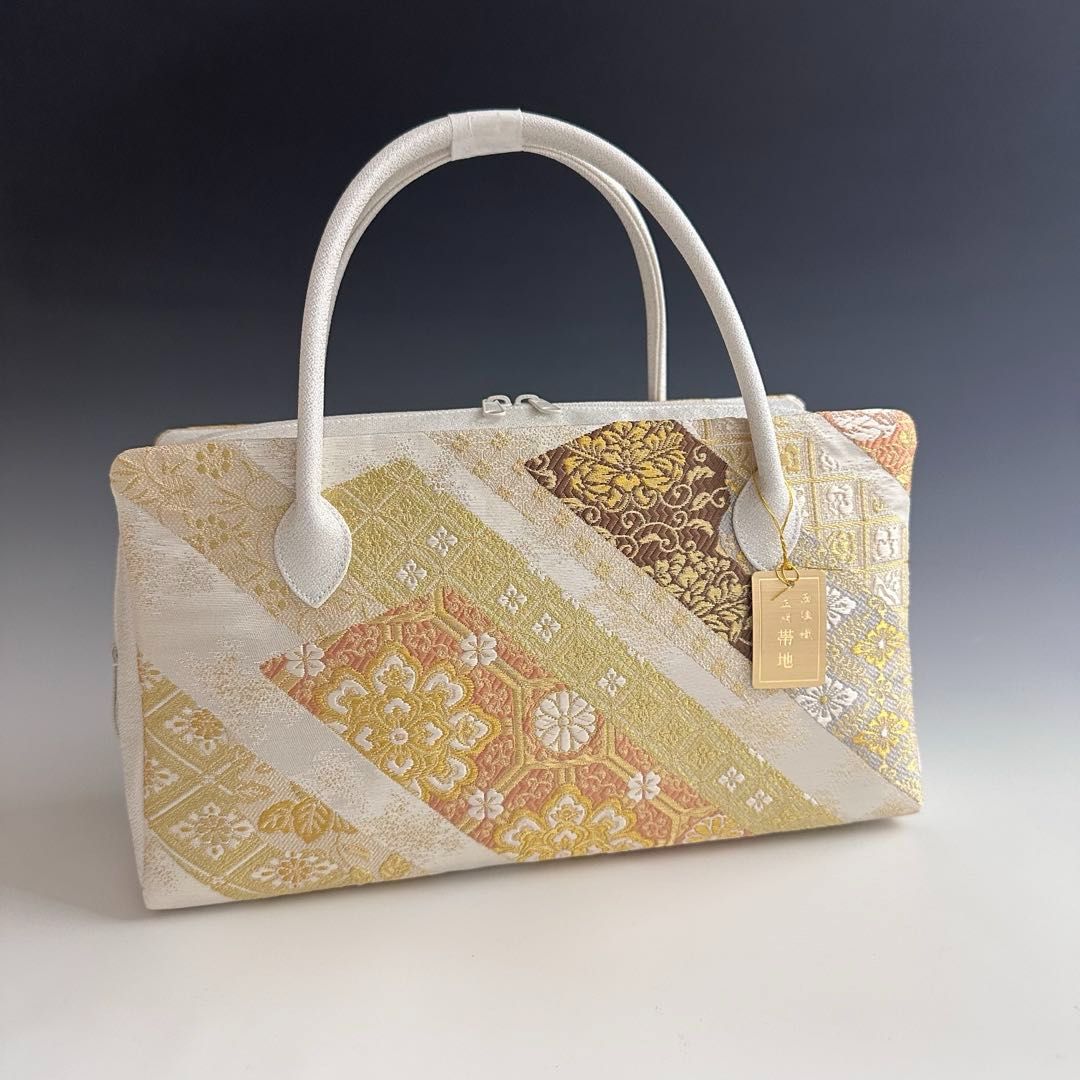 ●特別セール● お洒落 京都 西陣織 正絹帯地 使用 利休バッグ 25116