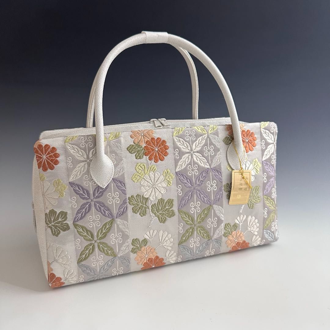 ●特別セール● お洒落 京都 西陣織 正絹帯地 使用 利休バッグ 25117