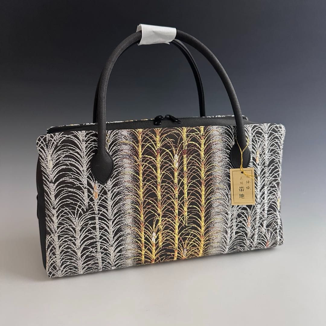 ●特別セール● お洒落 京都 西陣織 正絹帯地 使用 利休バッグ 25118