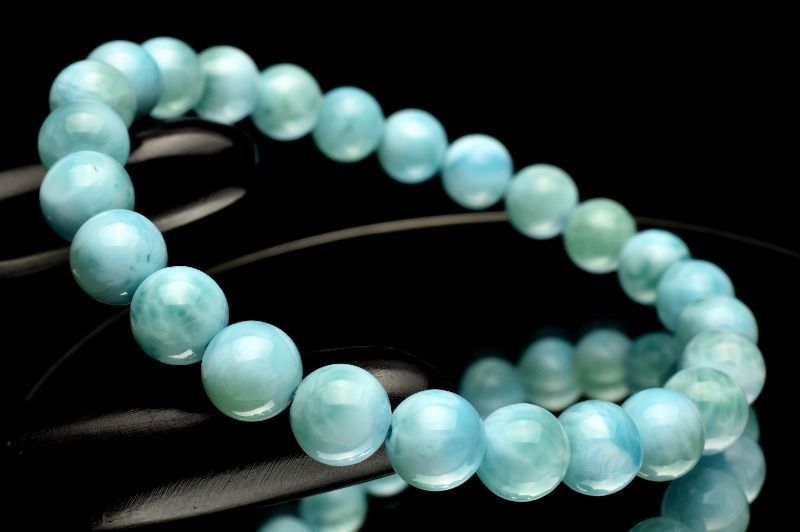 １点物 瑞々しい艶感 ラリマー 7.5mm ブレスレット パワーストーン 天然石 _MC711