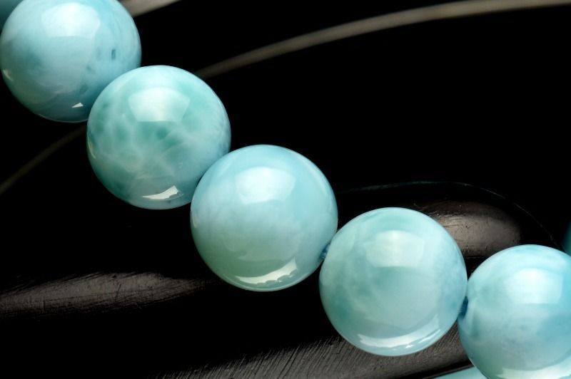 １点物 瑞々しい艶感 ラリマー 7.5mm ブレスレット パワーストーン 天然石 _MC711