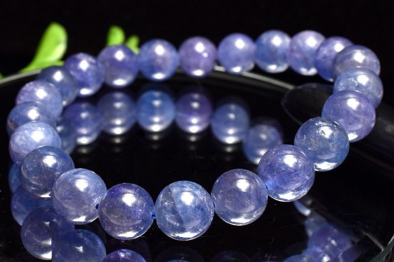 1点物 AA 群青色の結晶 タンザナイト 8.5mm ブレスレット パワーストーン 天然石 _MC679