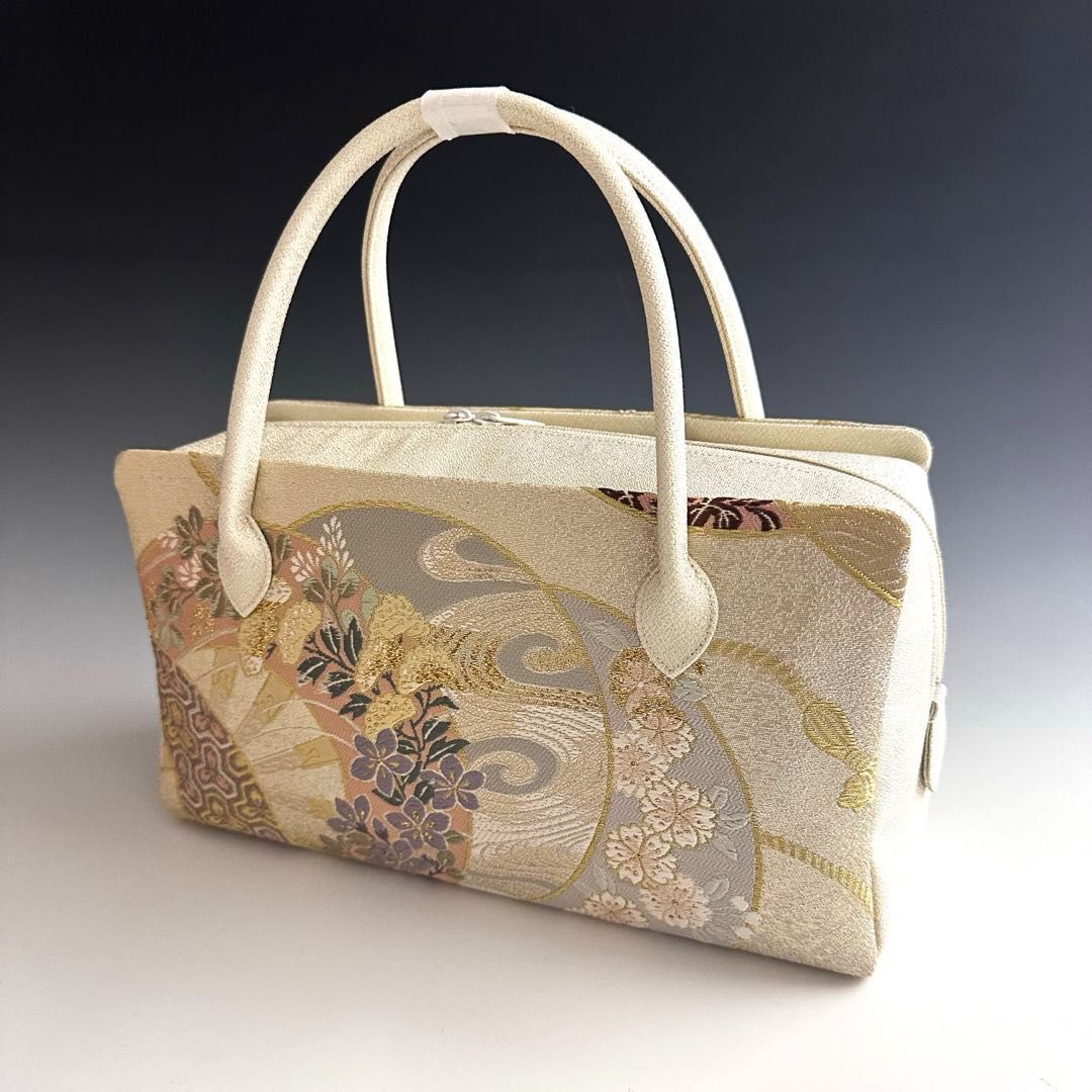 ●特別セール● お洒落 京都 西陣織 正絹帯地 使用 利休バッグ 25119