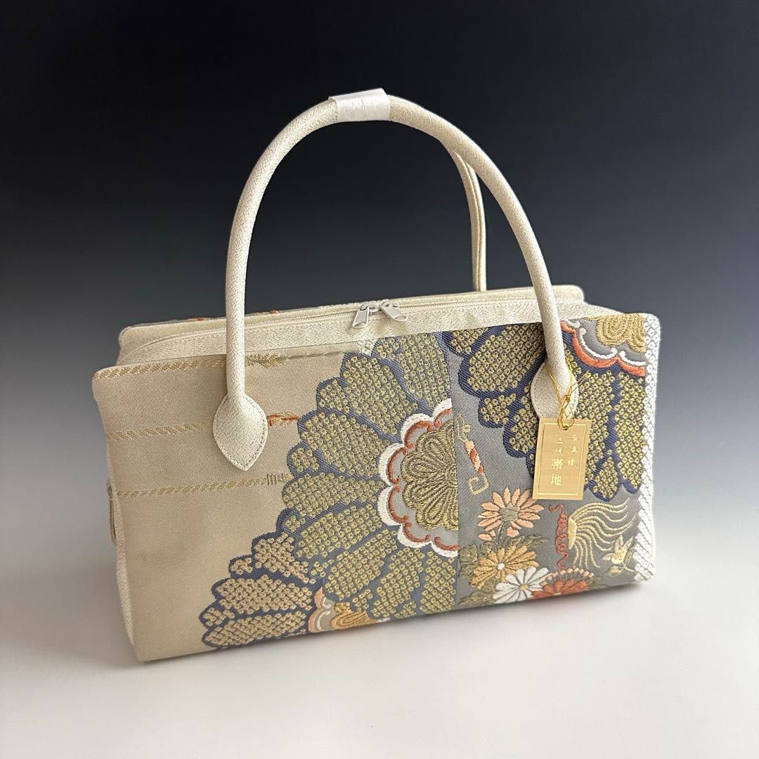 ●特別セール● お洒落 京都 西陣織 正絹帯地 使用 利休バッグ 251110
