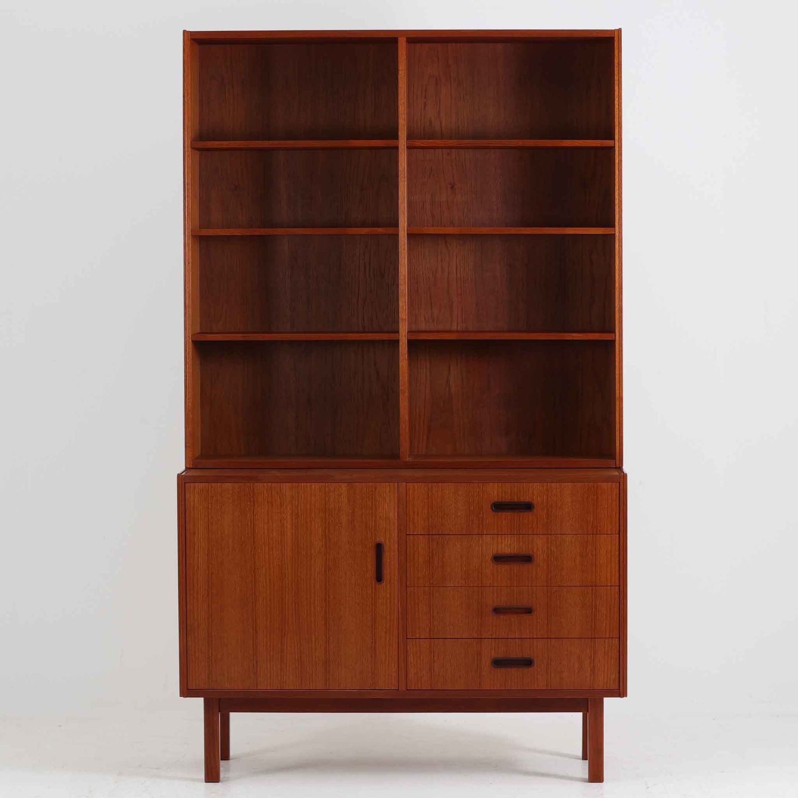 ディスプレイシェルフ チーク 幅100cm スウェーデン製 北欧ビンテージ家具 収納家具 本棚 キャビネット 木製 DK18149