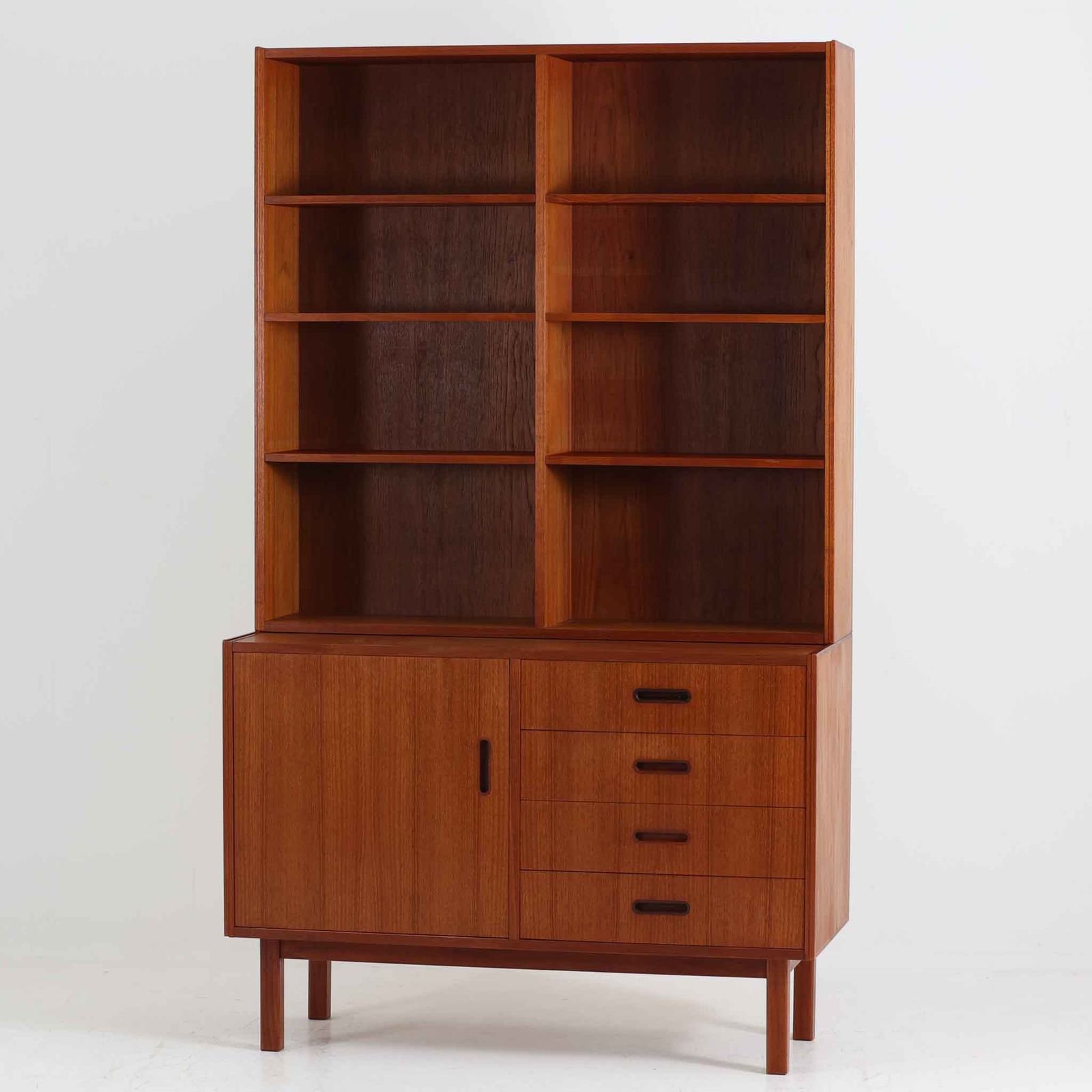 ディスプレイシェルフ チーク 幅100cm スウェーデン製 北欧ビンテージ家具 収納家具 本棚 キャビネット 木製 DK18149