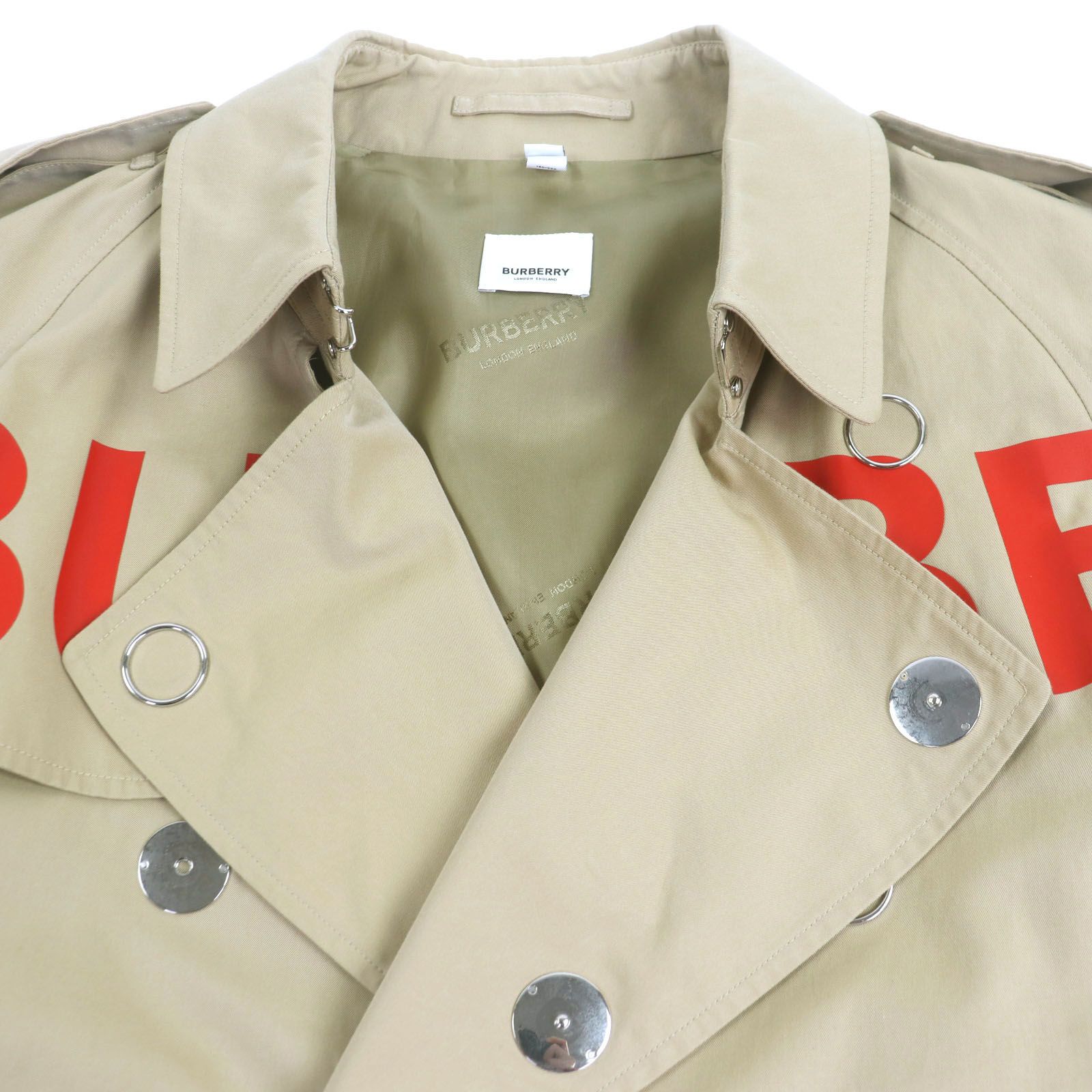 BURBERRY バーバリー 4558209 ホースフェリープリント ベルト付き トレンチコート ベージュ 50 ガーメント付き イタリア製 メンズ