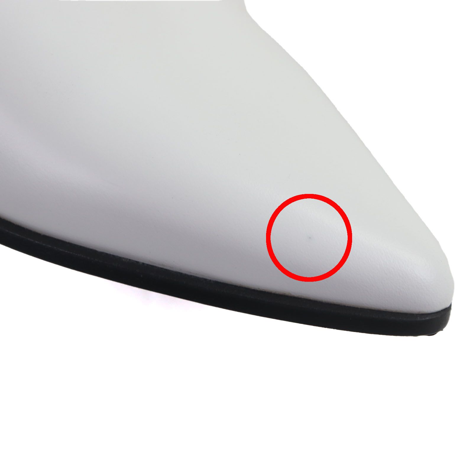 GUCCI グッチ 596918 レザー ベルトデザイン サイドゴア チェルシーブーツ ショートブーツ ホワイト 7.5 箱 保存袋付き イタリア製 メンズ