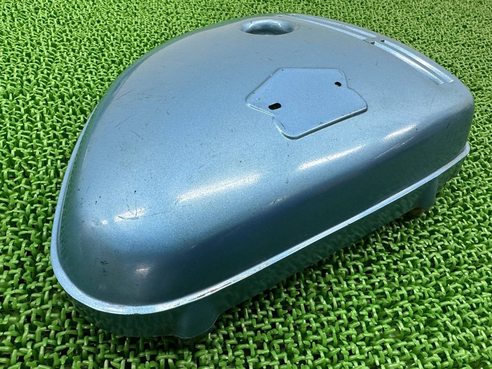 CB250エクスポート サイドカバー 左 青 ホンダ 純正 CB250E ドリームCB250 ペイント素材に 割れ欠け無し wN