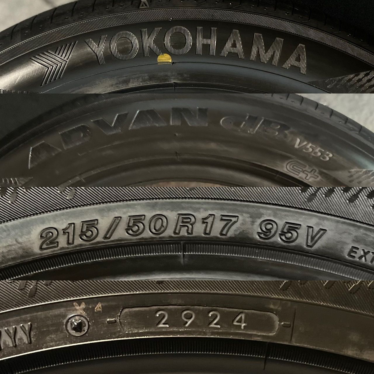  うっすらイボ 製 約9 8分山 ヨコハマ アドバン ADVANdB V 553 215 50 R 17 3本 h_644 17インチ サマータイヤ ノーマルタイヤ